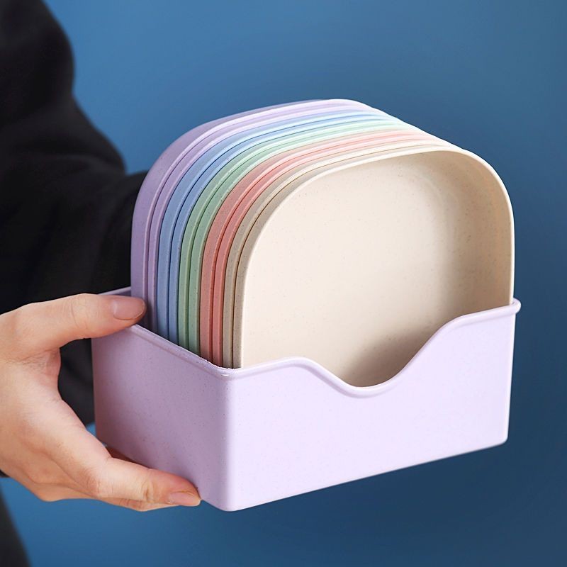 Kit Conjunto 10/20/30 Pratos Com Base Plásticos Duros Reutilizaveis