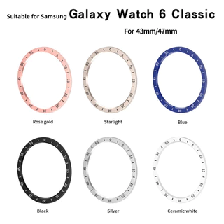 Anel De Moldura Projetado Para Samsung Galaxy Watch 6 Clássico 43mm 47mm Plástico Elegante Quadro Loop Anti Risco Pára-C
