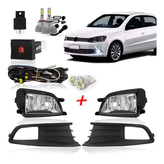 Kit Farol De Neblina Gol/ Voyage G6 Mold Preta+ Super-led 2d