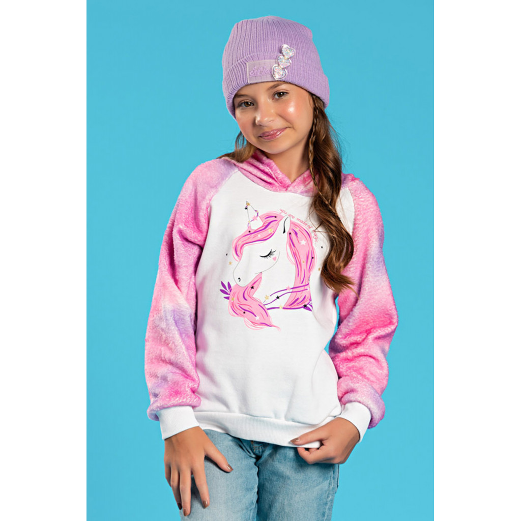 Casaco Feminino Infantil Unicórnio Tie Dye