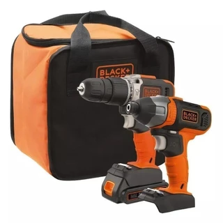 Combo Parafusadeira/Furadeira de Impacto 3/8" + Parafusadeira de Impacto 1/4” BCK21S1S Black+Decker