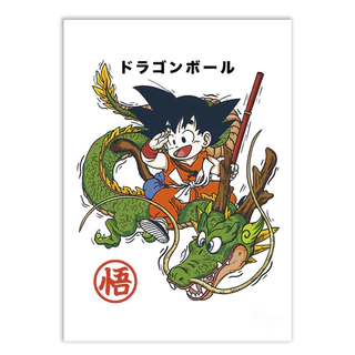Placa Decorativa Goku Criança Dragon Ball Classico Poster