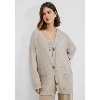 Cardigan Feminino Alongado Em Tricô Hering + Nv