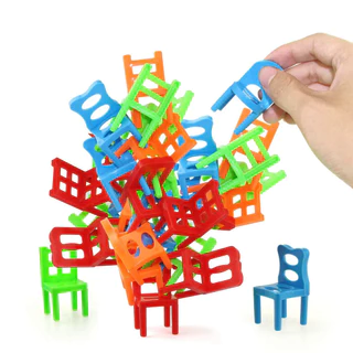 12Pcs/Set Mini Cadeiras De Equilíbrio Conjunto De Blocos De Empilhamento De Jogos Familiares Treinamento Interativo Educacionais Para Crianças