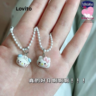 Lovito Chaveiros de gatinho fofos de desenho animado, acessórios de bolsa para casal de besties para mulheres LFA30495