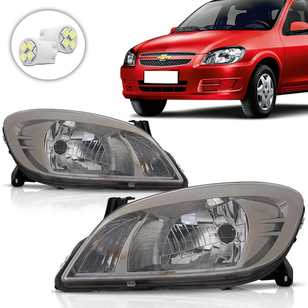 Farol Chevrolet Celta Prisma 2012 2013 2014 2015 Cromomix + Pingo T10 ...