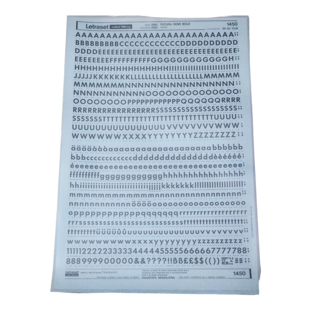 Letraset Decalque 25 X 38cm Letras Adesivas 7,2mm Altura L1450 | Shopee ...