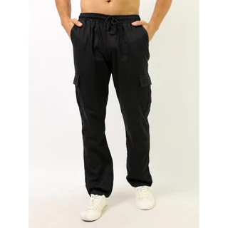Calça Jeans Sarja Jogger Com Elastano 6 bolsos punho no tornozelo