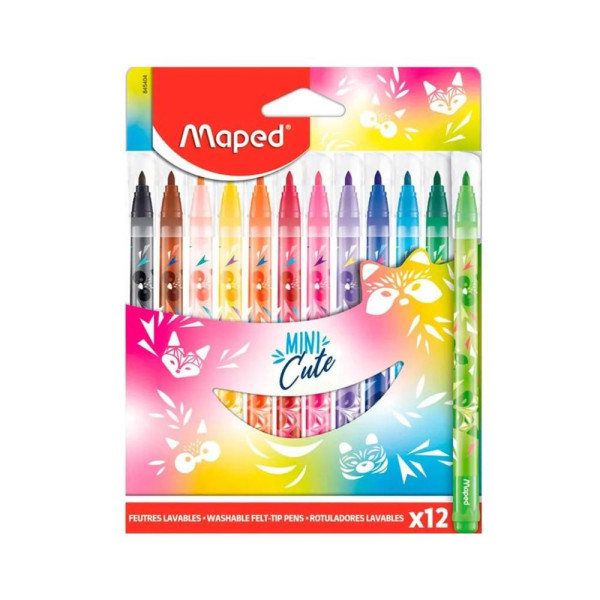 Canetinha Hidrográfica Maped Mini Cute 12 Cores - Maped | Shopee Brasil