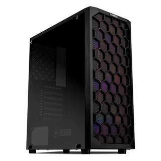 Gabinete Gamer Mancer Hexer, Rainbow, Mid-Tower, Lateral de Vidro, Com 3 Fans, Preto, MCR-HEX-RB01 em Oferta na Shopee