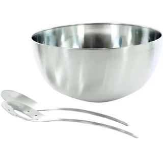SALADEIRA 24CM C/PEGADOR 2 PECAS INOX em Oferta na Shopee