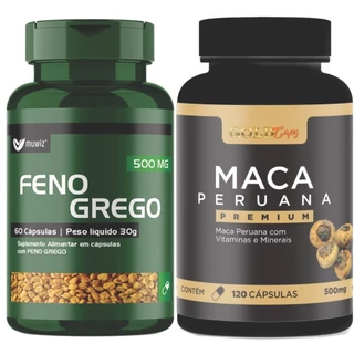 Kit Feno Grego Maca Peruana original 500 mg