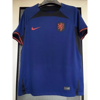 2022 World Cup Netherlands masculino azul futebol jersey versão