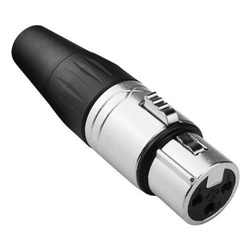 Conector Plug Xlr Fêmea Profissional Roxtone Rx3fp-nt | Shopee Brasil