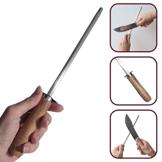 Afiador Amolador Faca Chaira Profissional Açougue Estriada 8 em Oferta na Shopee