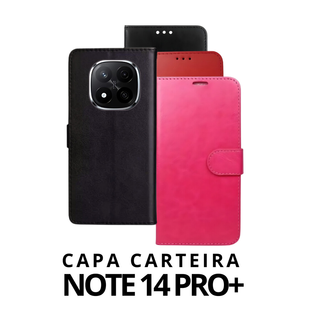 Capa Carteira Colorida Compativel Note 14 Pro Plus+ Couro Sintetico ...