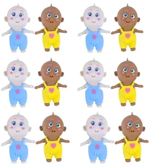 Kit 12 Unidades Boneco Bebe Espreme E Aperta Anti Estress Sortido Castela