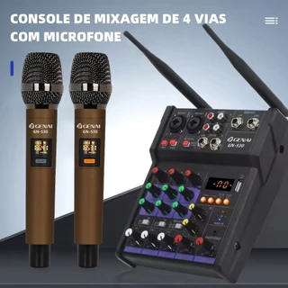 Placa de som para microfone sem fios duplo Pro Audio