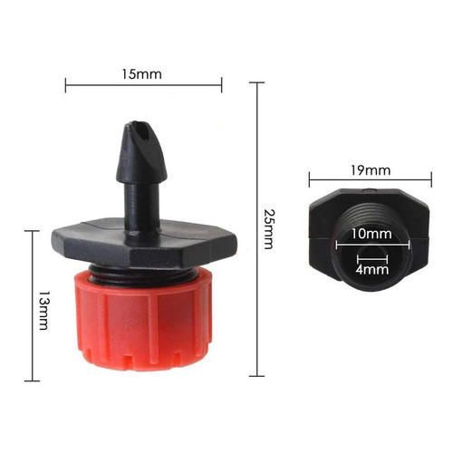 Imagem do produto Kit 100 Bico Gotejador Para Irrigação Jardim Regulável 70l/h Mangueira 5