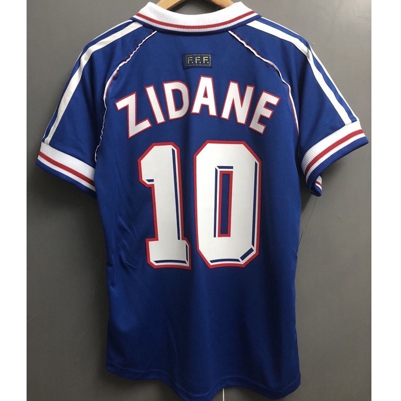 Retro #10 ZIDANE 12 HENRY 1998 Camisa De Futebol França uniforme em casa clássico