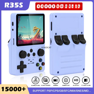 R35S Leitor De Jogos Portátil Para PS1/N64/PSP/MD Máquina Retro Console De Vídeo Game 3,5 Polegadas IPS RK3326 R36S