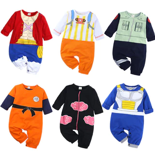2024 Dragon Ball Naruto Nova Roupa De Bebê De Primavera E Outono Anime Recém-Nascido