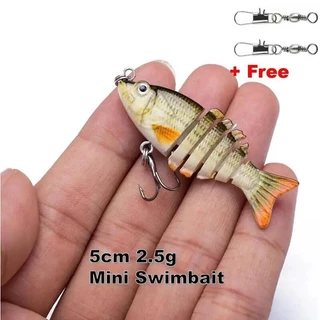 5cm/2.5g Mini Isca De Natação Multi Articulada Pesca 6 Segmento Peixe Flexível Biônica Crankbait Bass Carp Tackle