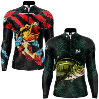 Kit 2 Camisetas Pesca Tucunaré e Tambaqui Proteção Solar Uv50+ Camisa Blusa