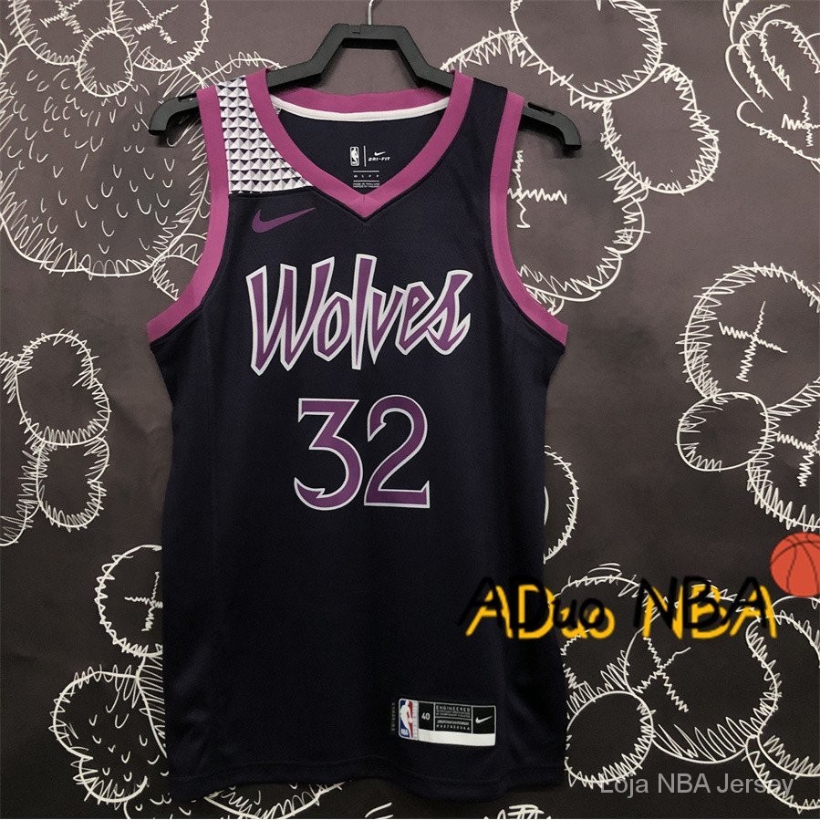 Hot pressed Camiseta Minnesota Timberwolves #32 Karl-Anthony Towns 2018 city Edition de basquete NBA Jersey