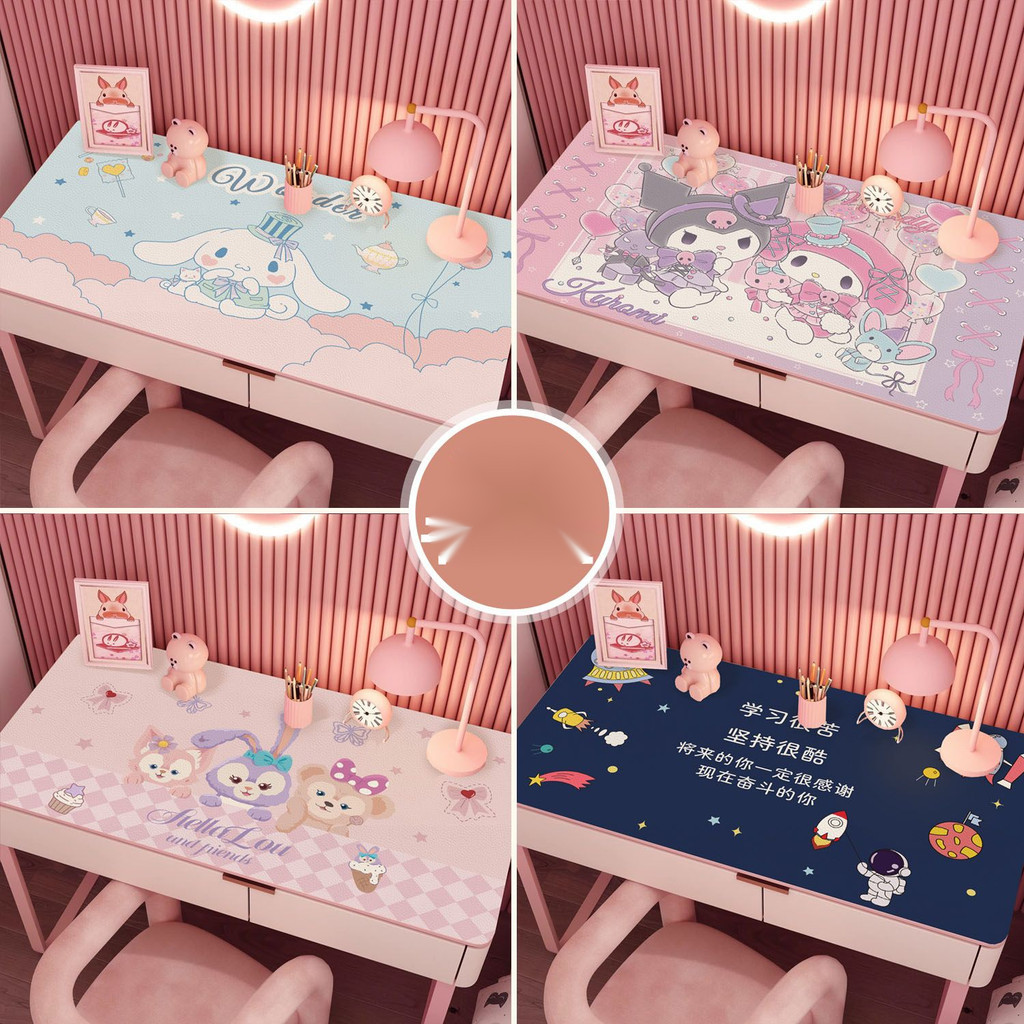 Tapete De Rato Grande Gamer Mousepad Da Empresa Teclado De Couro Kawaii Sanrio Kuromi Mesa