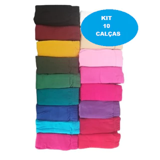 Kit 10 calças Legging menina Infantil variadas