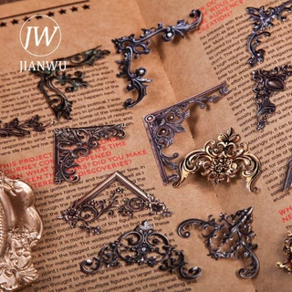 JIANWU 24 Folhas Série Barroca Cantos Ocos Vintage Material Colagem Adesivo Criativo Diário De Bricolagem Papelaria