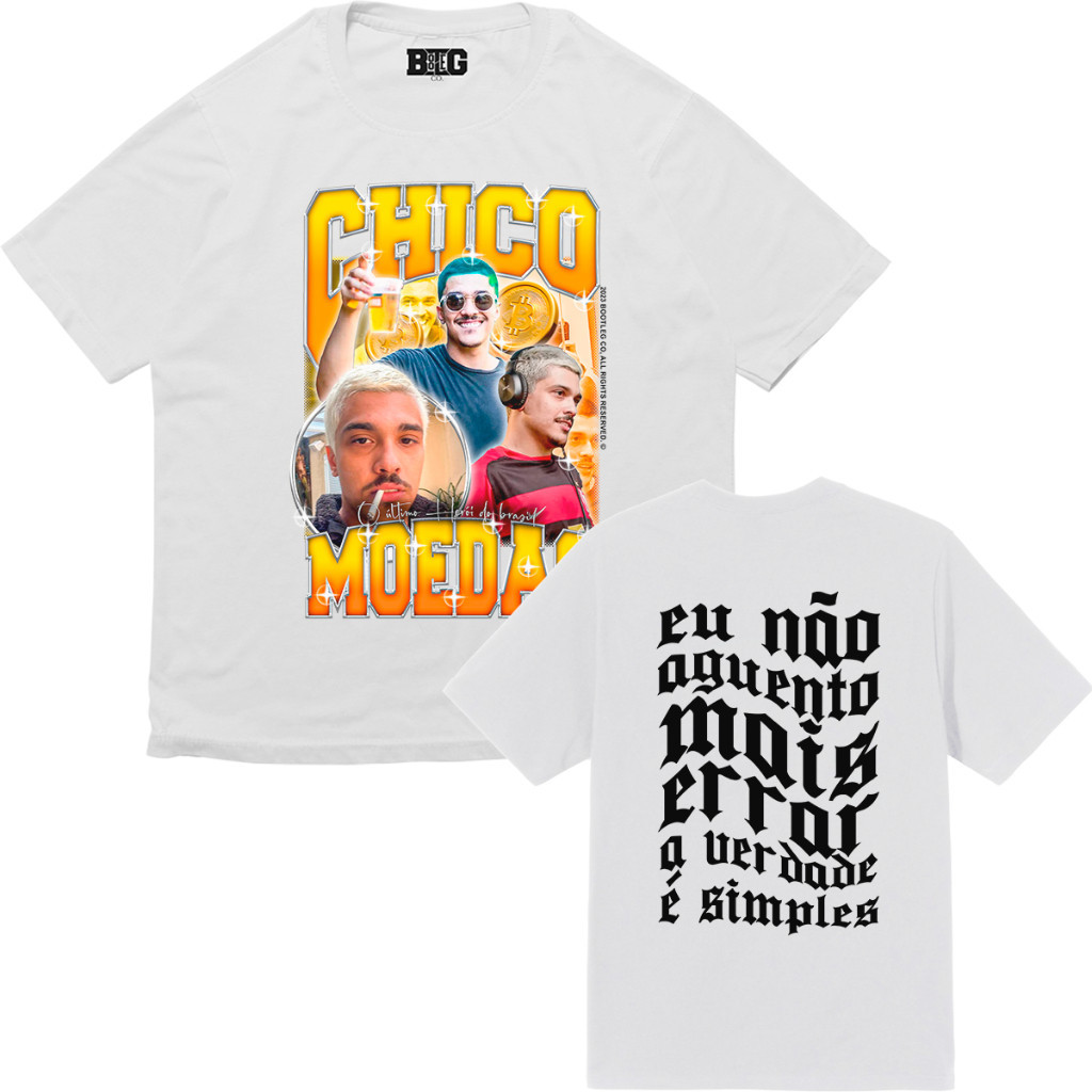 Camisa Estampada Chico Moedas BitCoin Herói Nao Aguento Mais Errar Algodão  Penteado | Shopee Brasil
