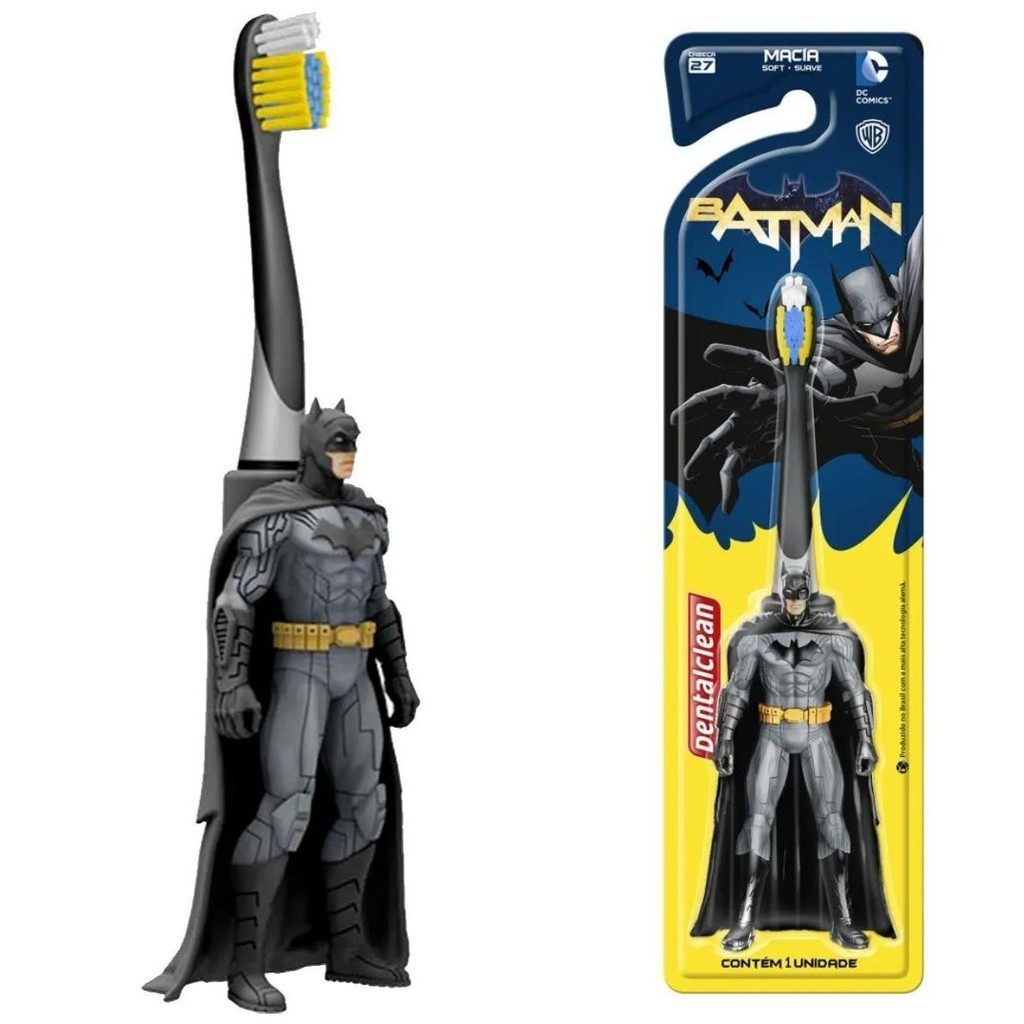ESCOVA DE DENTE INFANTIL BATMAN 3D - MACIA - DENTALCLEAN