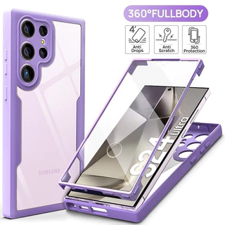 360 ° Capa De Silicone Para Samsung Galaxy S24 Ultra S22 S23 S21 Plus Fe Proteção Total À Prova De Choque