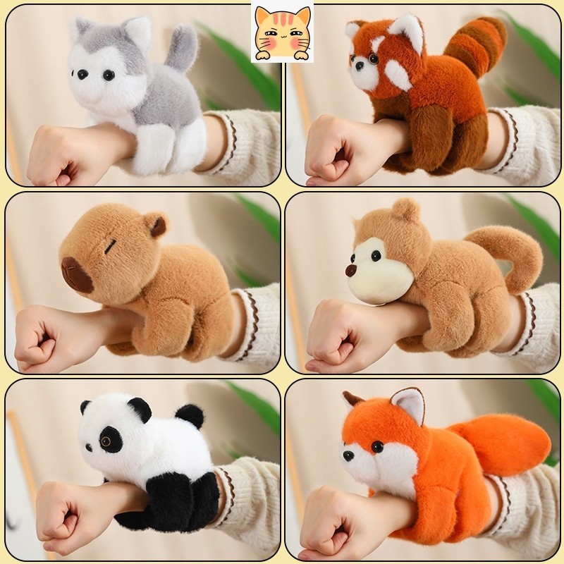 Lindo Panda Vermelho Fox Plush Clap Circle Slap Snap Wrap Wristband ...