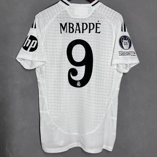 Jersey / camisa |(Edição do Jogador) 2024-25 Camisa de Futebol Real Madrid BELLINGHAM MBAPP É VIVI Jr. Camisa de Futebol