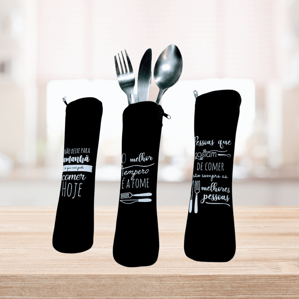 Porta Talher Multiuso Portátil Estojo Com Ziper