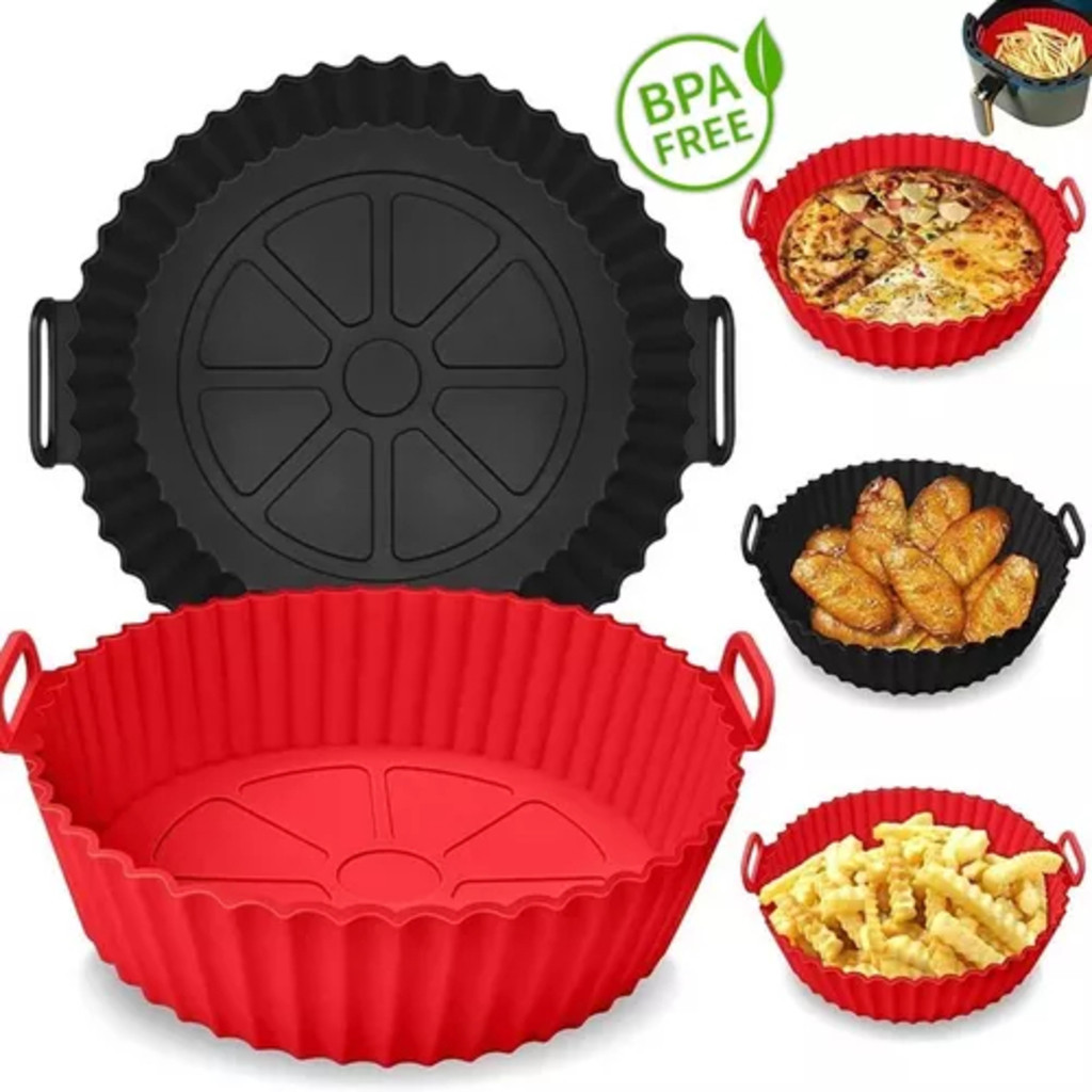 Forma Silicone Reutilizável Protetor Air Fryer, Micro-ondas Forro Antiaderente Assadeiras