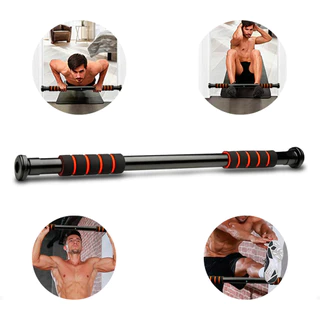 Barra Fixa Porta Exercício Crossfit Treino Musculação Barra Ajustável Porta 62cm 96cm