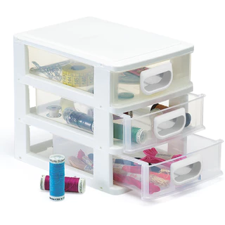 Organizador De Mesa Gaveteiro Micro Porta Tudo 3 Gavetas