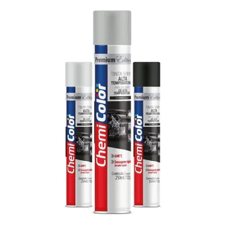 Tinta Spray Alta Temperatura Chemicolor 250ml Branco Fosco