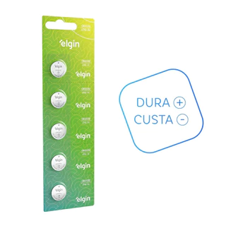 5 Bateria Pilha Botão CR2032 Cartela/Blister com 5 Elgin