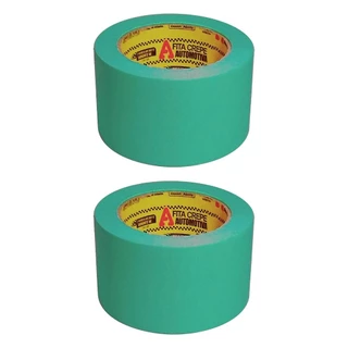 Fita Crepe Adere Automotiva 525 Alta Resistência Verde 48X50M - Embalagem com 2 Unidades em Oferta na Shopee