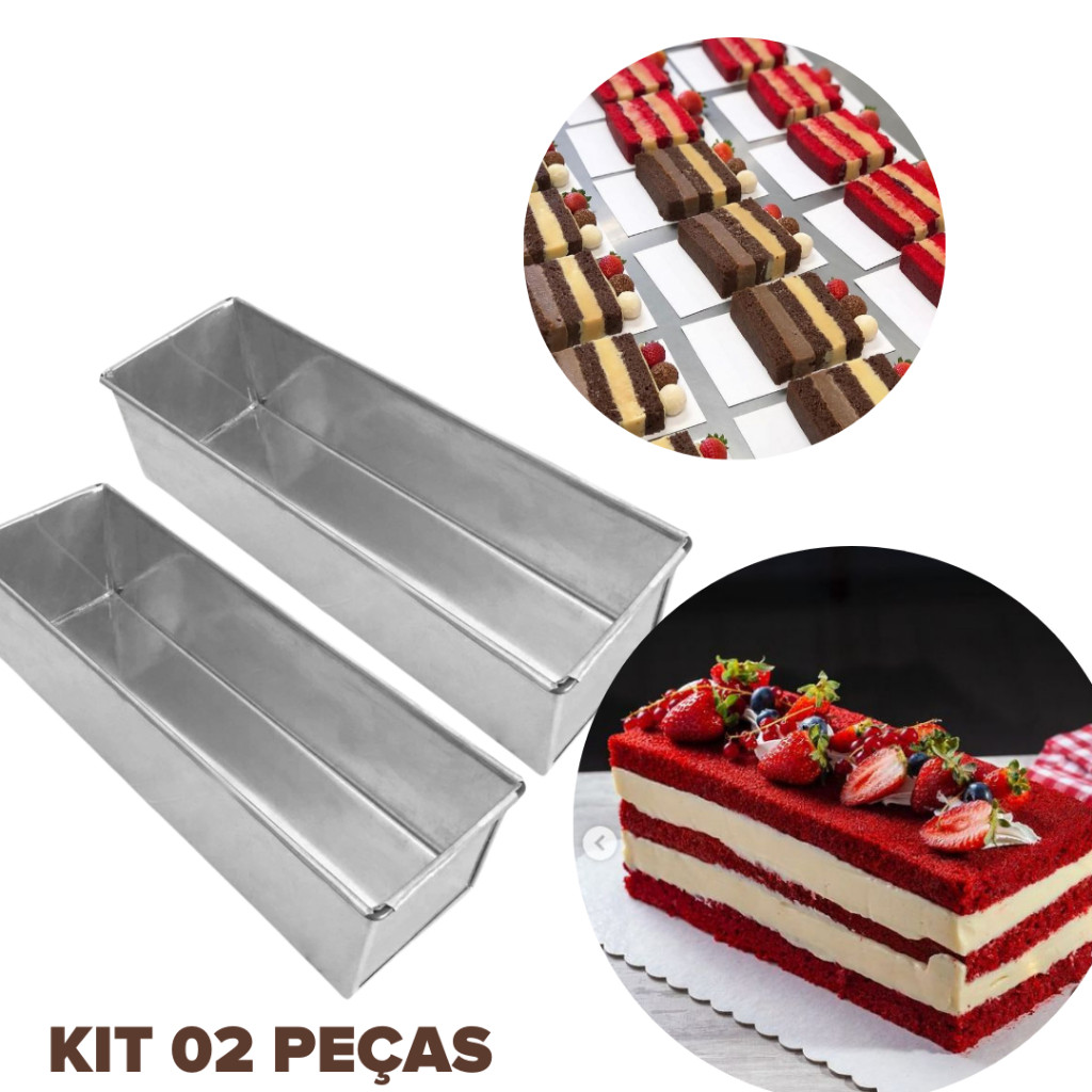 Kit 2 Formas Para Bolo Slice cake pão de forma aluminio Capa