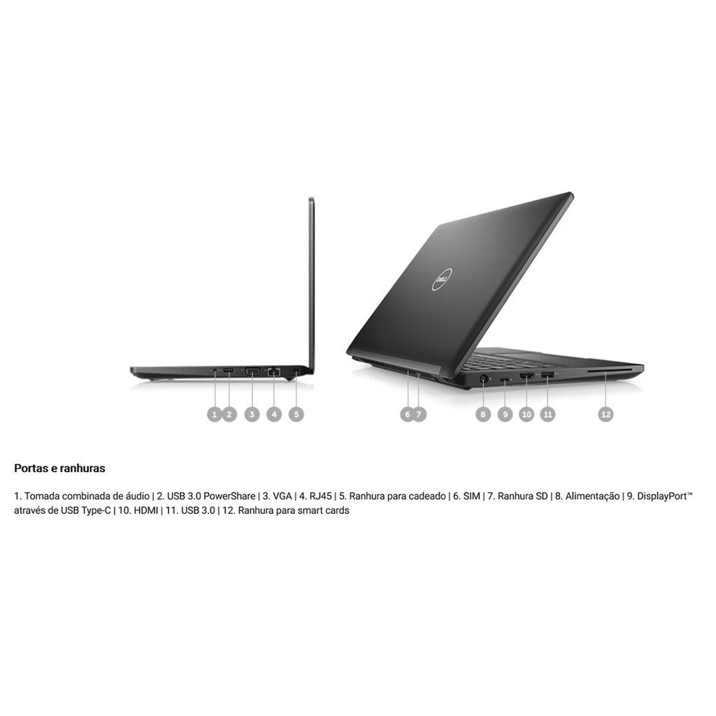 Notebook Dell Latitude 5280 Intel Core i5 7ª i5-7300u Geração Tela