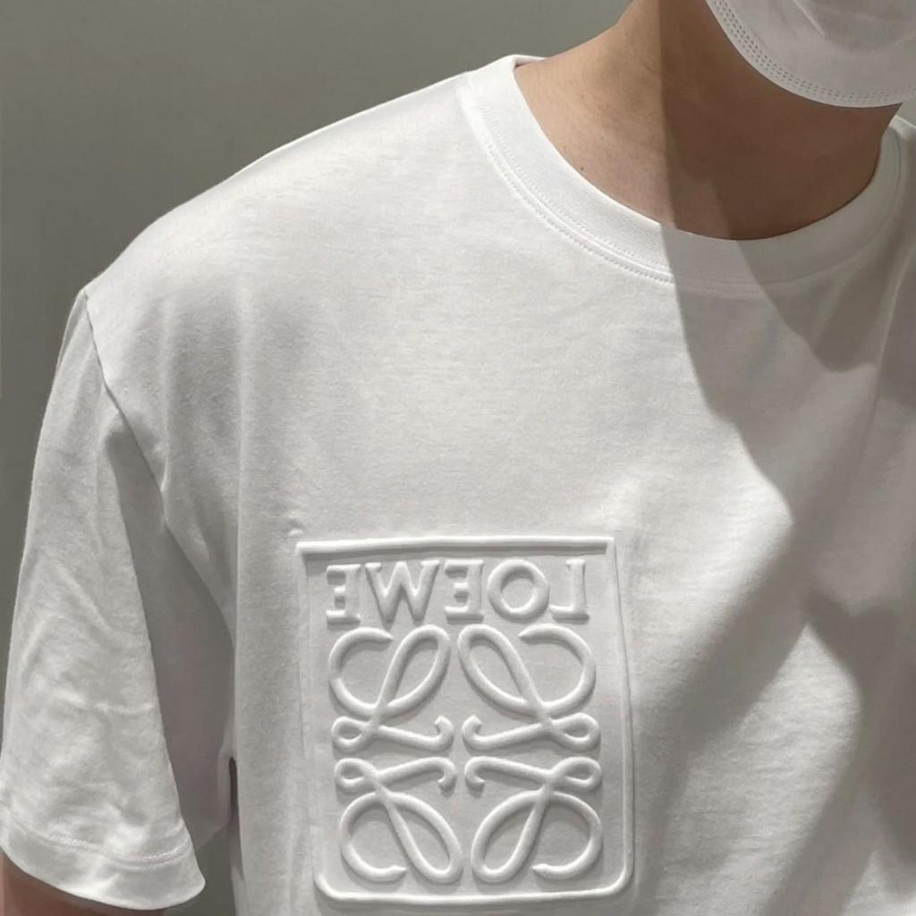 LOEWE 2025 Verão Camiseta de Manga Curta de Marca Moderna com Letra ...