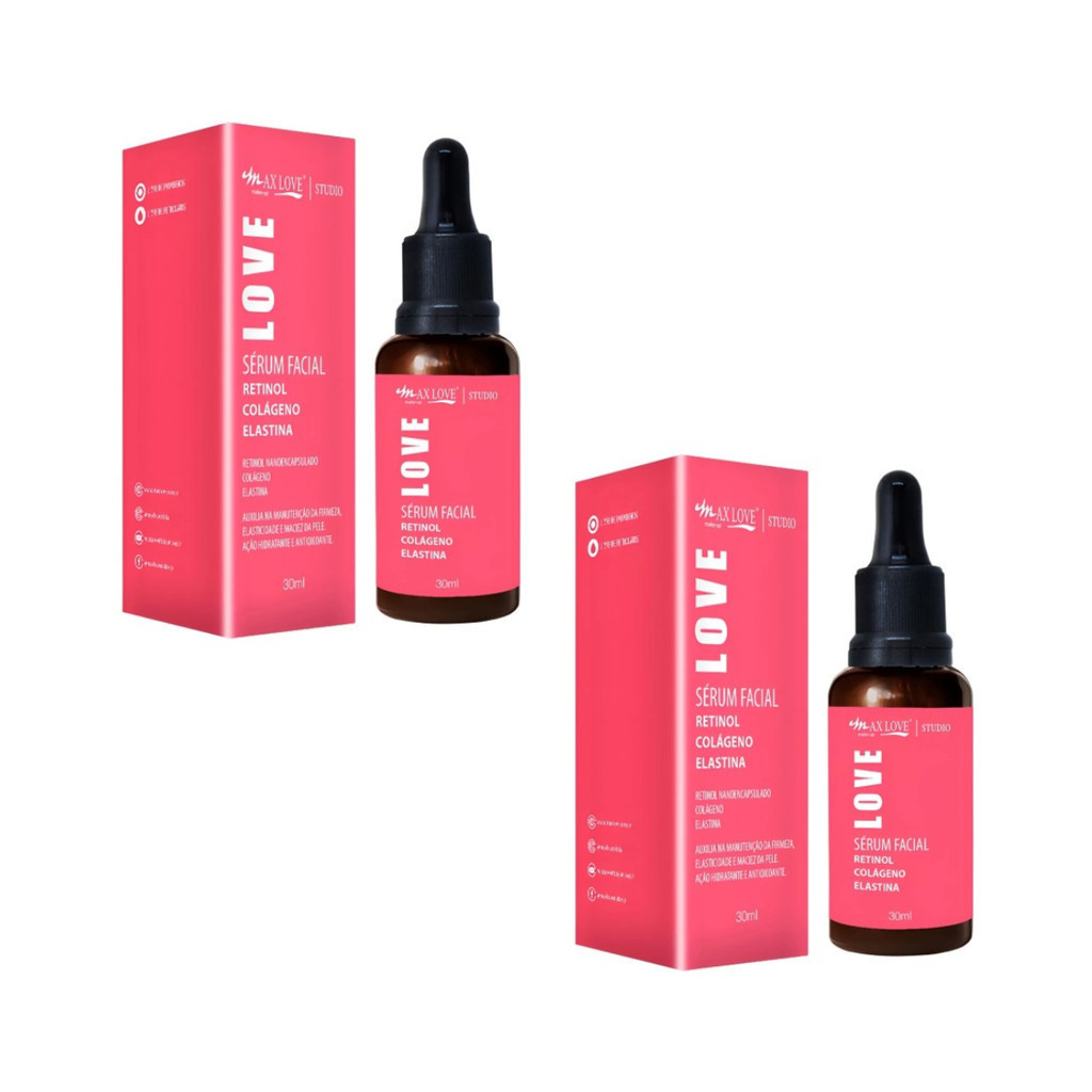 02 Sérum Facial Retinol Colágeno e Elastina Max Love