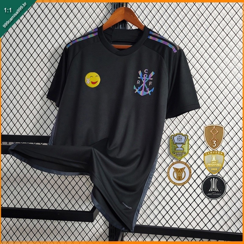 Camisa da Time Futebol preto dos homens 2023 FLC 2023 B-S VDDI