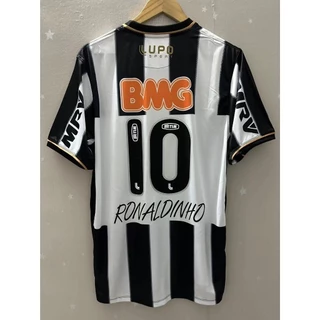 13-14 Minerador Atlético RONALDINHO Camisa De Futebol Retrô Personalizada De Alta Qualidade Para Casa